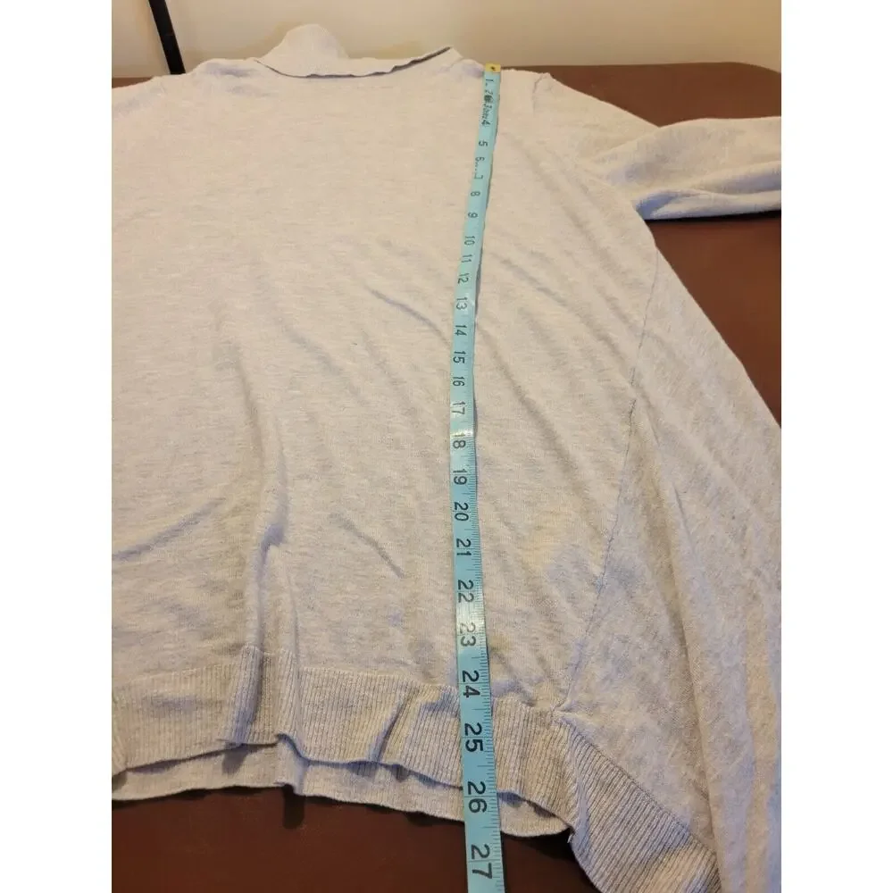 Chico's Gray Featherweight Knit Turtleneck Pullover Tunic Sweater Size 2 = Large